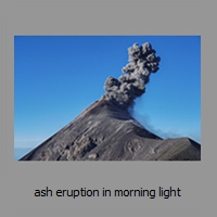 ash eruption in morning light